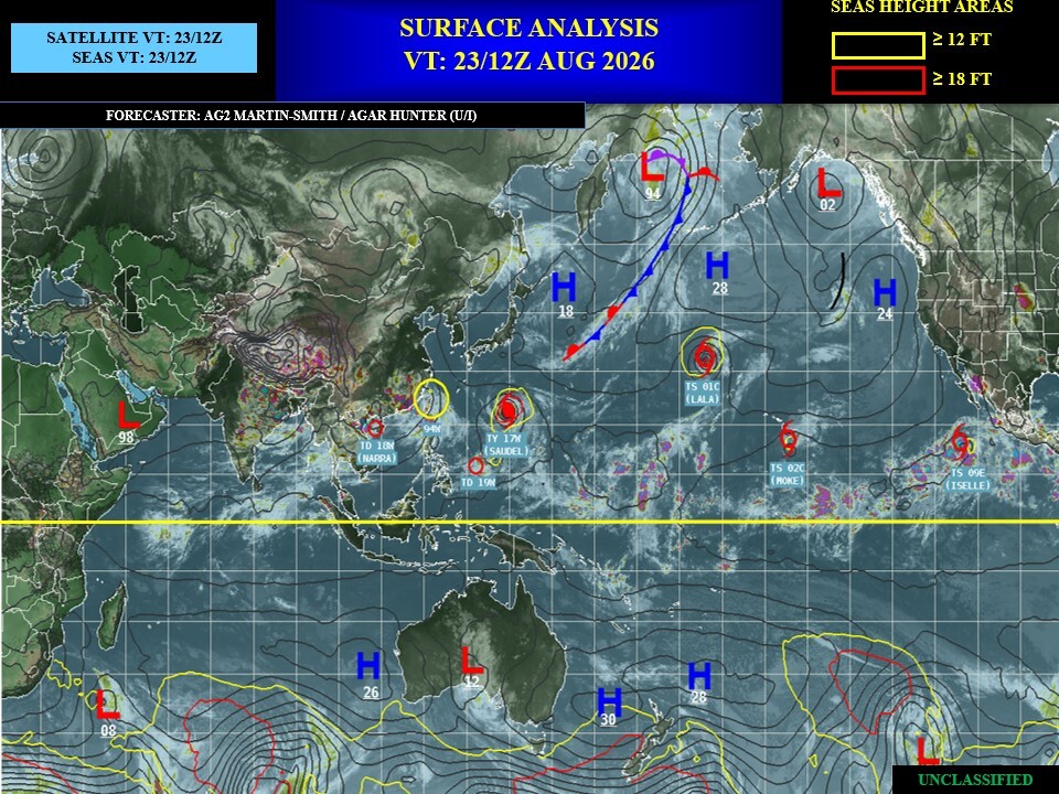 REUNION: données climatologiques du 23/08/2026