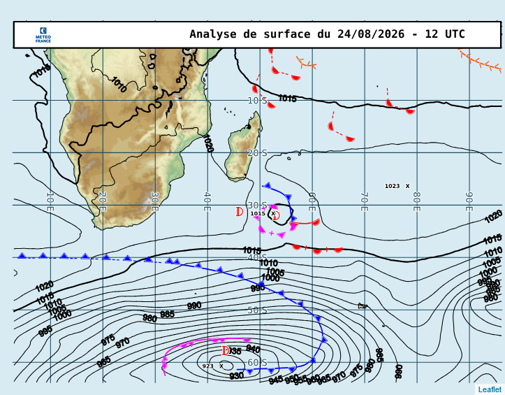 REUNION: données climatologiques du 24/08/2026