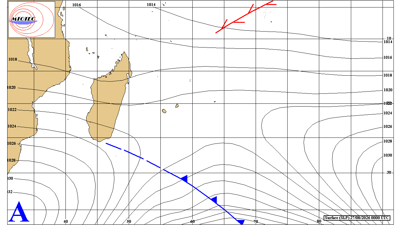 ILES SOEURS: Maurice/Réunion/Rodrigues/Agaléga/Tromelin: relevés climatologiques du 27/08/26
