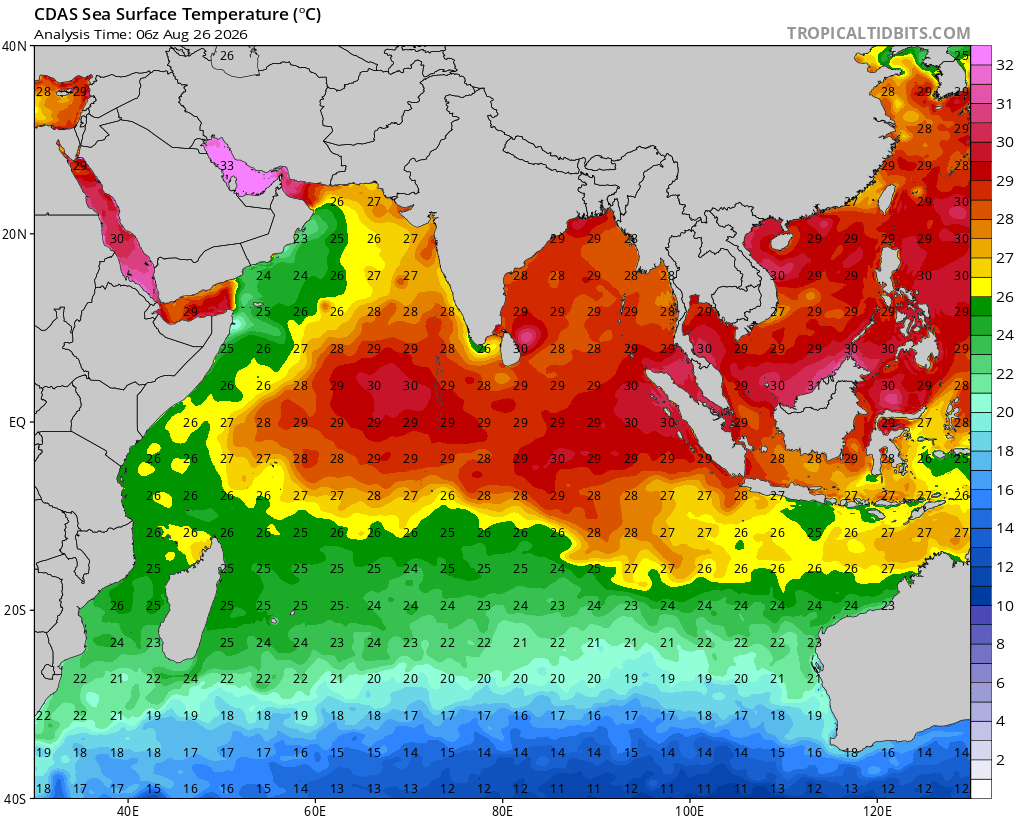 ILES SOEURS: Maurice/Réunion/Rodrigues/Agaléga/Tromelin: relevés climatologiques du 27/08/26