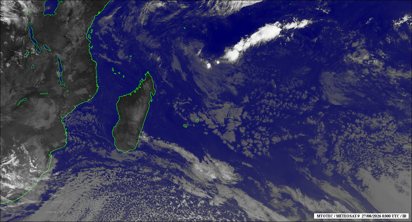 ILES SOEURS: Maurice/Réunion/Rodrigues/Agaléga/Tromelin: relevés climatologiques du 27/08/26