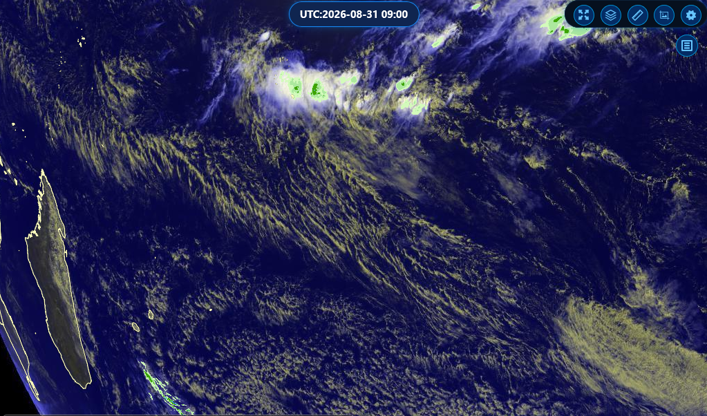 ILES SOEURS: Maurice/Réunion/Rodrigues/Agaléga/Tromelin: relevés climatologiques du 31/08/26