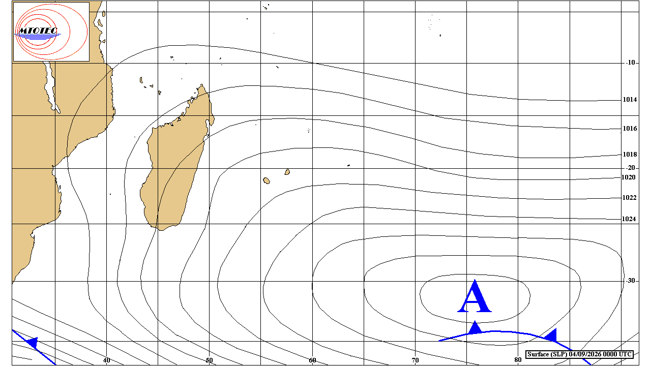 ILES SOEURS: Maurice/Réunion/Rodrigues/Agaléga/Tromelin: relevés climatologiques du 04/09/26