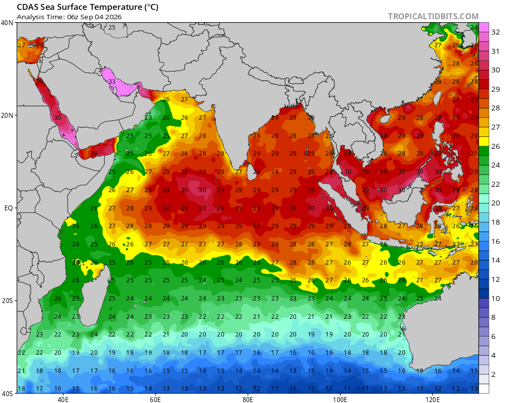 ILES SOEURS: Maurice/Réunion/Rodrigues/Agaléga/Tromelin: relevés climatologiques du 04/09/26