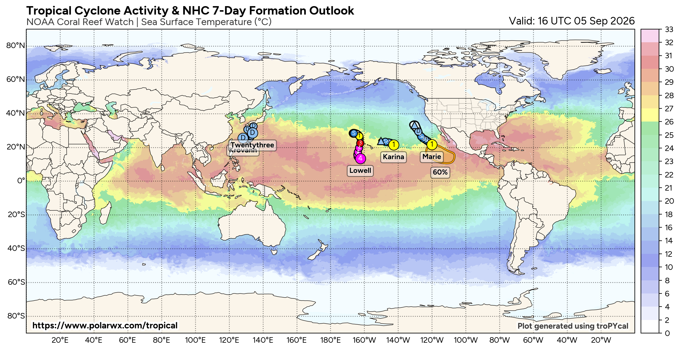 ILES SOEURS: Maurice/Réunion/Rodrigues/Agaléga/Tromelin: relevés climatologiques du 05/09/26