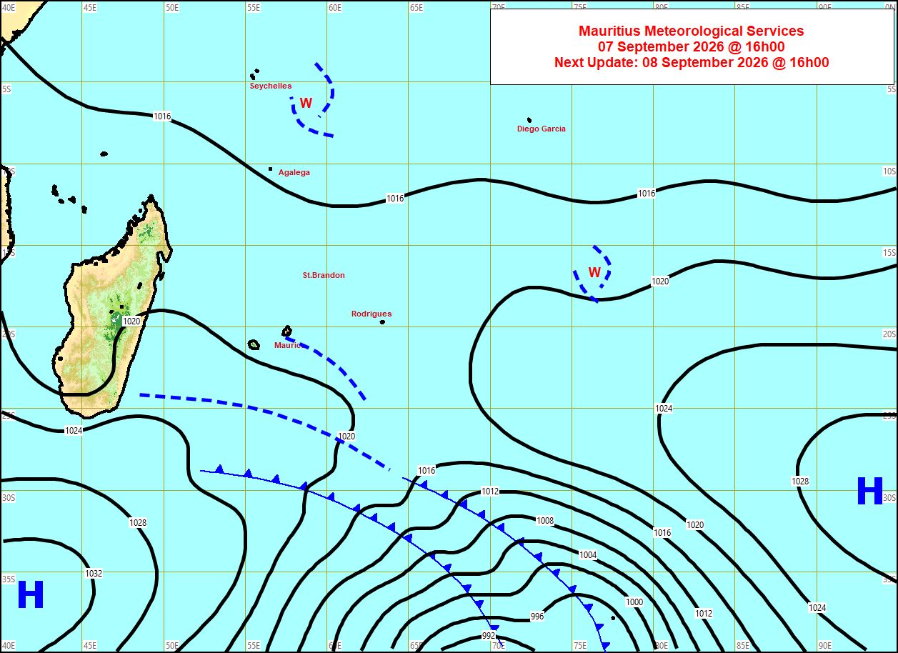ILES SOEURS: Maurice/Réunion/Rodrigues/Agaléga/Tromelin: relevés climatologiques du 07/09/26