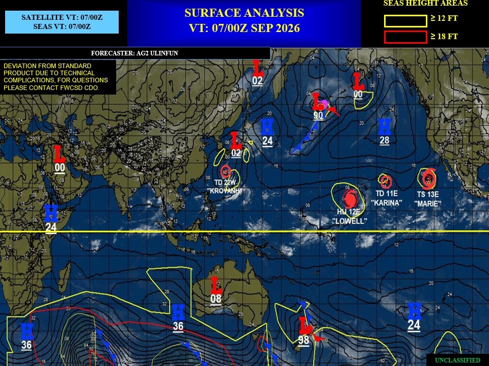 ILES SOEURS: Maurice/Réunion/Rodrigues/Agaléga/Tromelin: relevés climatologiques du 07/09/26