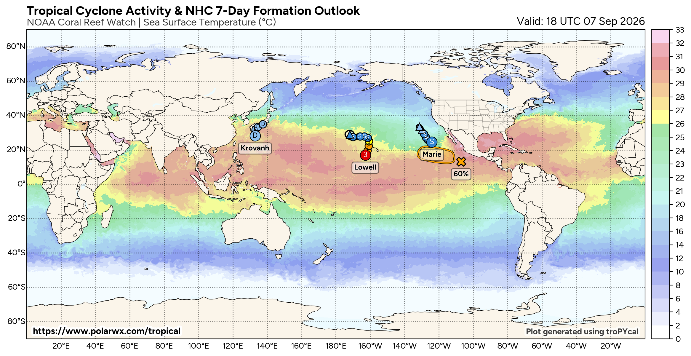 ILES SOEURS: Maurice/Réunion/Rodrigues/Agaléga/Tromelin: relevés climatologiques du 07/09/26