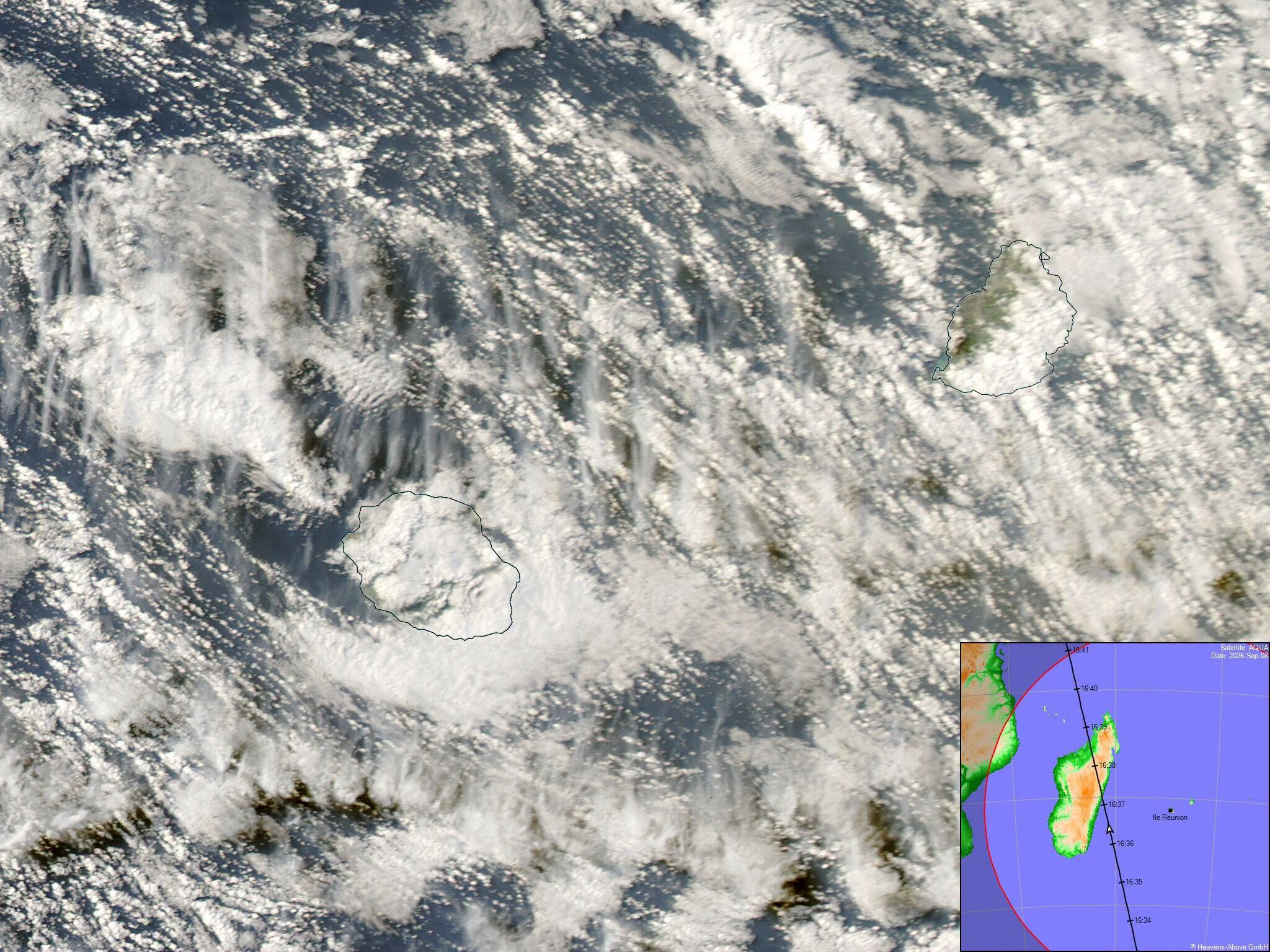 ILES SOEURS: Maurice/Réunion/Rodrigues/Agaléga/Tromelin: relevés climatologiques du 08/09/26