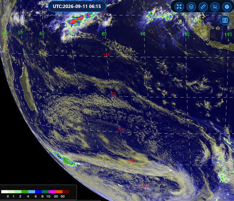 ILES SOEURS: Maurice/Réunion/Rodrigues/Agaléga/Tromelin: relevés climatologiques du 11/09/26