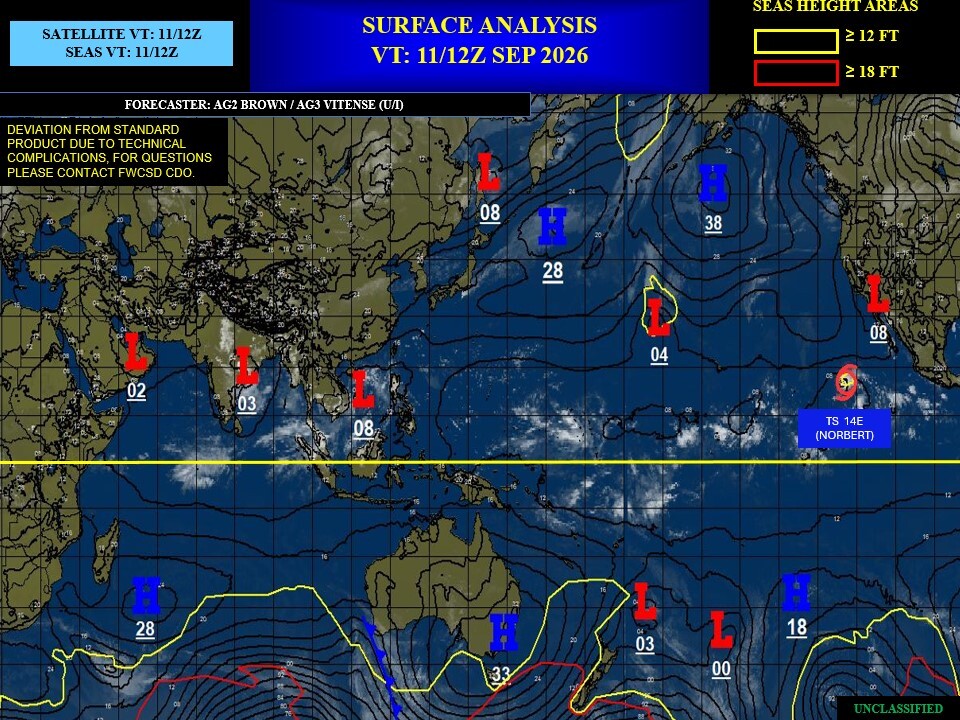 ILES SOEURS: Maurice/Réunion/Rodrigues/Agaléga/Tromelin: relevés climatologiques du 11/09/26
