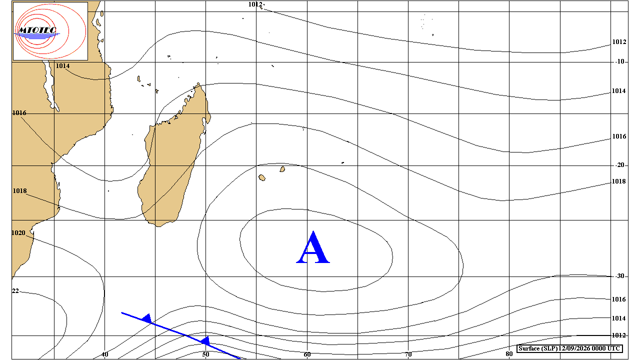 ILES SOEURS: Maurice/Réunion/Rodrigues/Agaléga/Tromelin: relevés climatologiques du 12/09/26