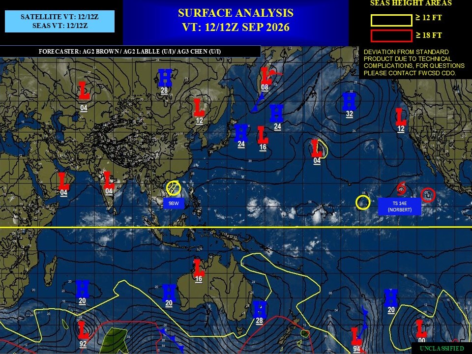 ILES SOEURS: Maurice/Réunion/Rodrigues/Agaléga/Tromelin: relevés climatologiques du 12/09/26
