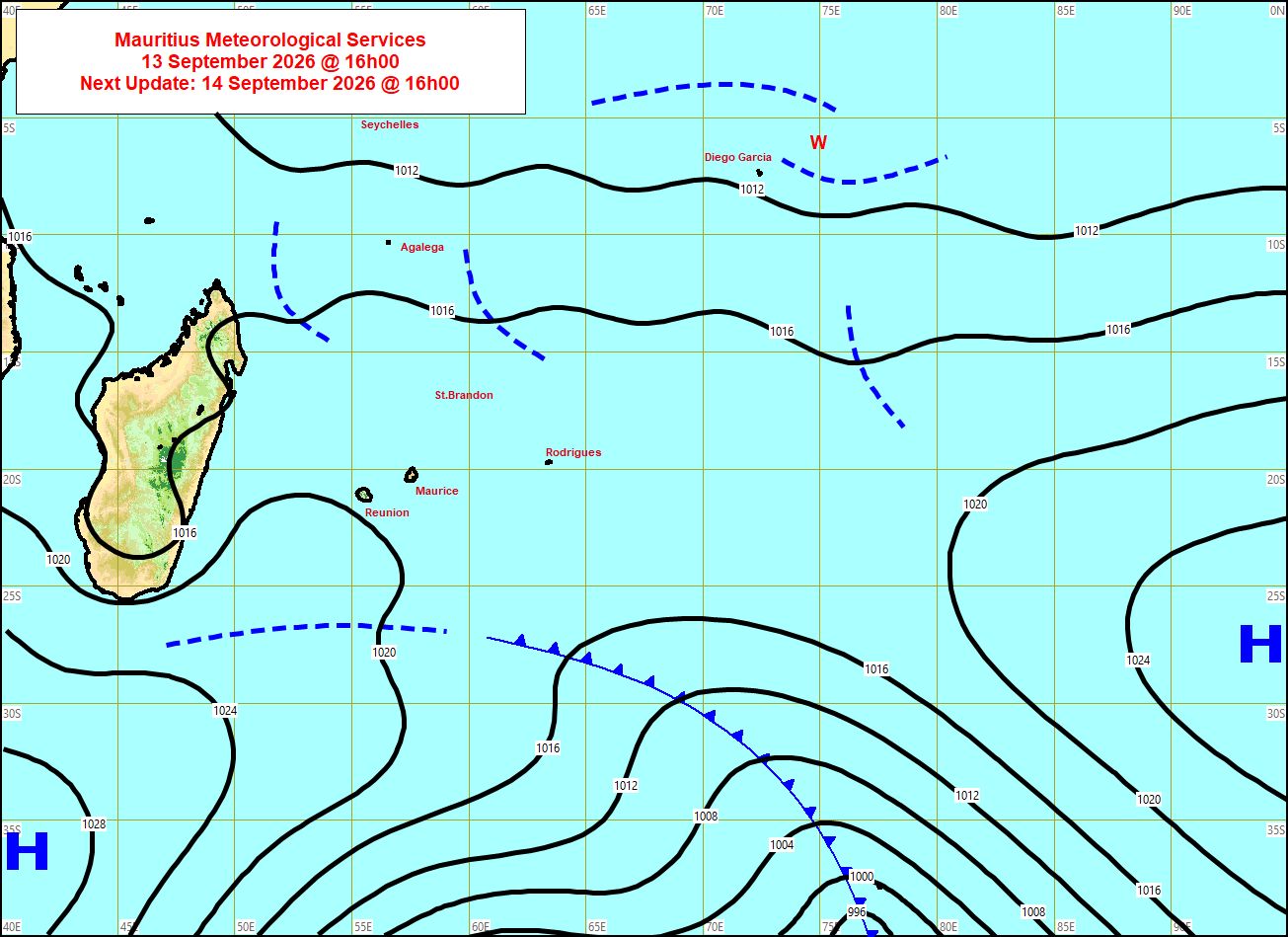 ILES SOEURS: Maurice/Réunion/Rodrigues/Agaléga/Tromelin: relevés & analyses climatologiques du 13/09/26
