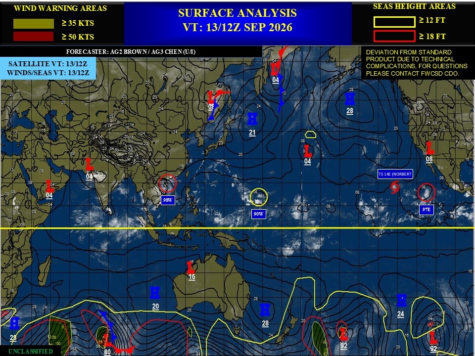 ILES SOEURS: Maurice/Réunion/Rodrigues/Agaléga/Tromelin: relevés & analyses climatologiques du 13/09/26