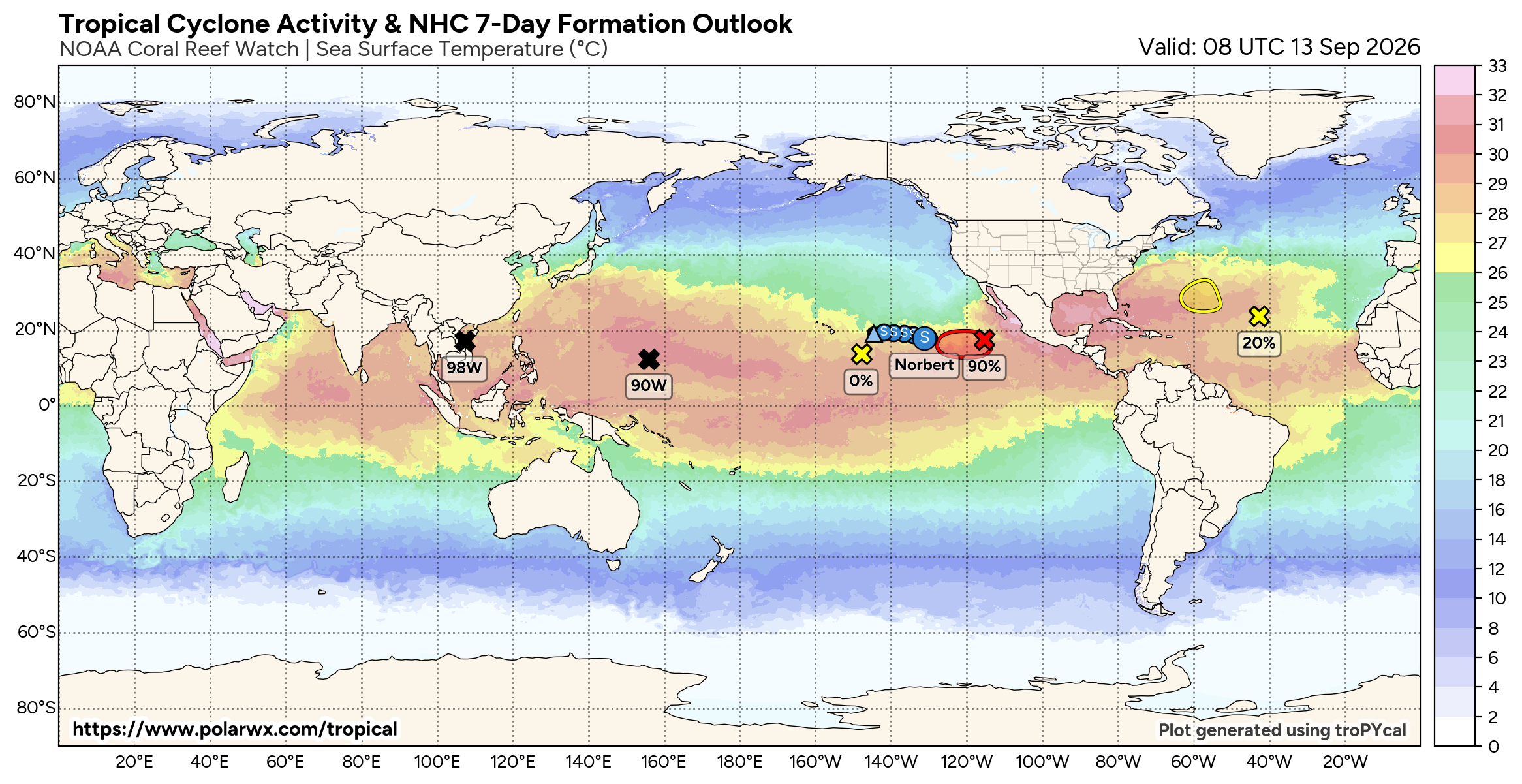 ILES SOEURS: Maurice/Réunion/Rodrigues/Agaléga/Tromelin: relevés & analyses climatologiques du 13/09/26