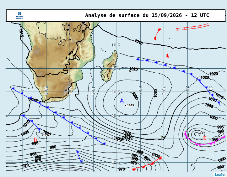 ILES SOEURS: Maurice/Réunion/Rodrigues/Agaléga/Tromelin: relevés & analyses climatologiques du 15/09/26