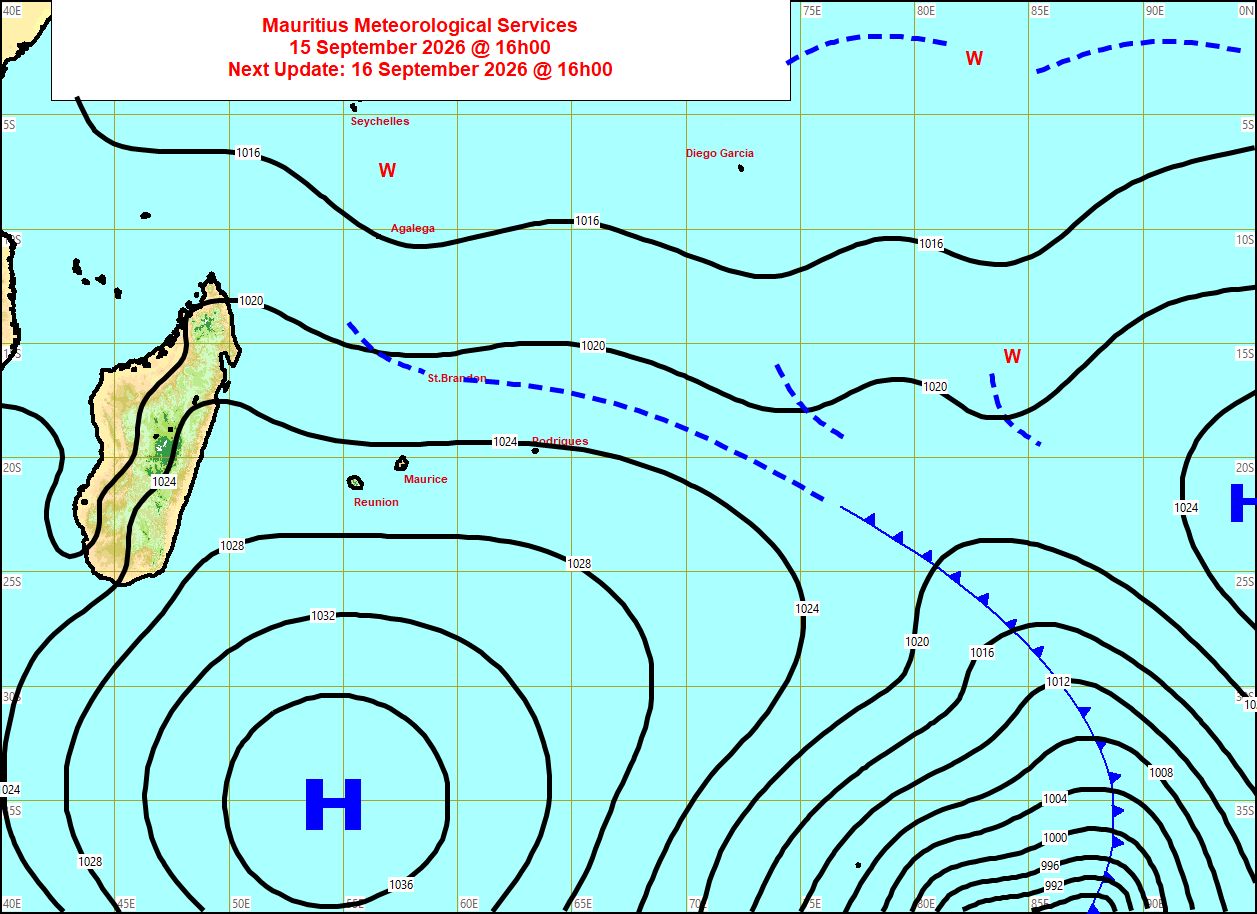 ILES SOEURS: Maurice/Réunion/Rodrigues/Agaléga/Tromelin: relevés & analyses climatologiques du 15/09/26