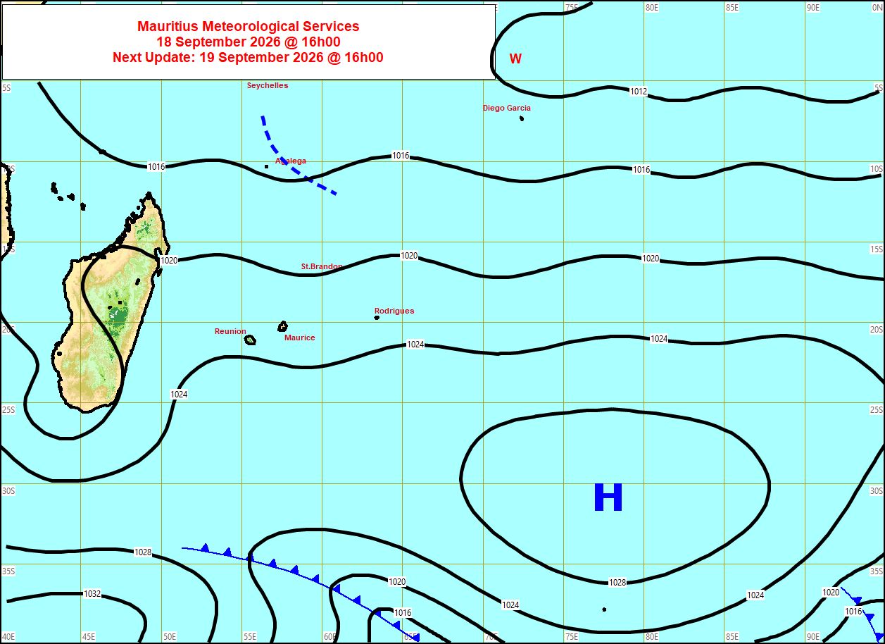 ILES SOEURS: Maurice/Réunion/Rodrigues/Agaléga/Tromelin: relevés & analyses climatologiques du 18/09/26