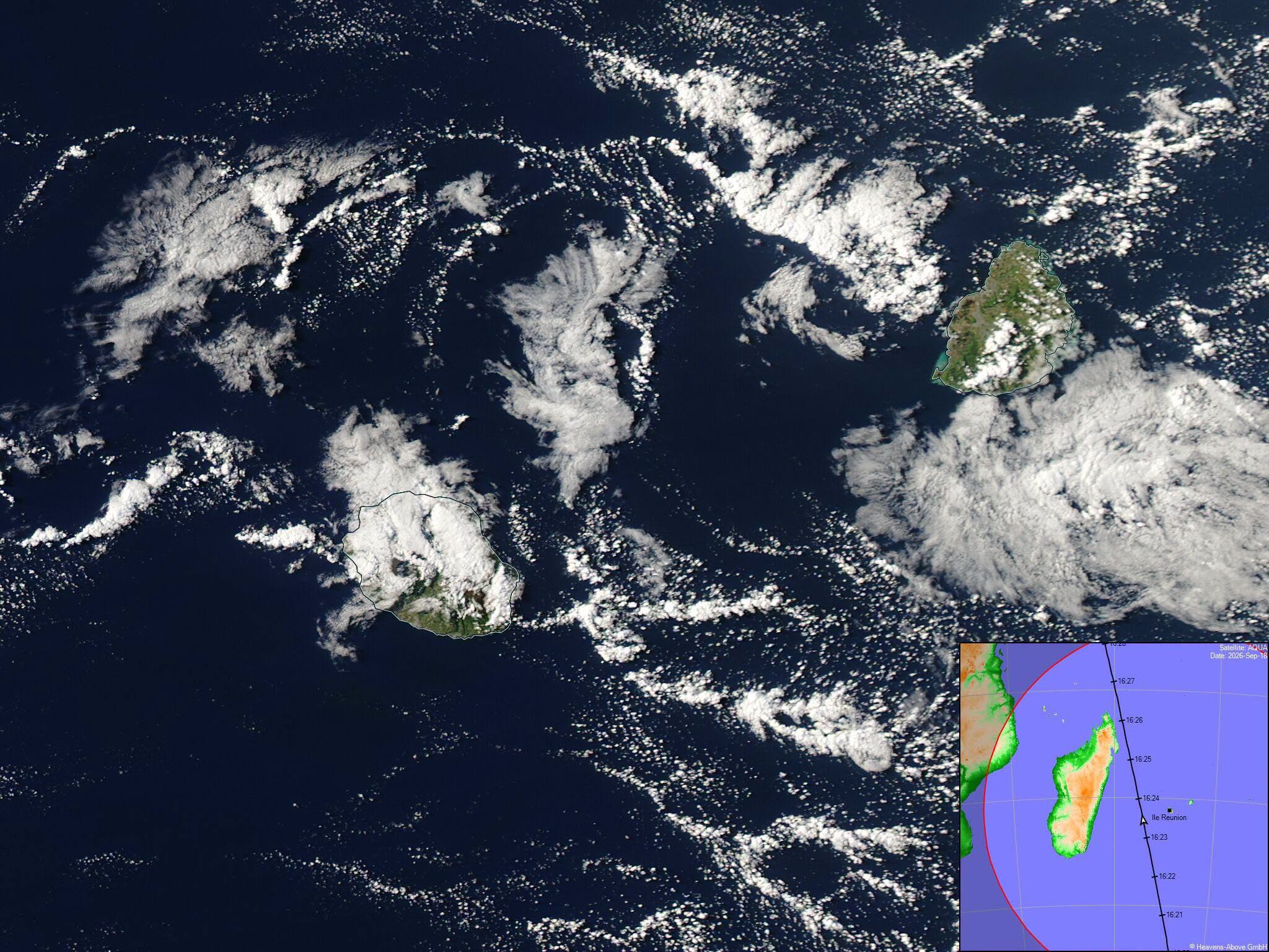 ILES SOEURS: Maurice/Réunion/Rodrigues/Agaléga/Tromelin: relevés & analyses climatologiques du 18/09/26