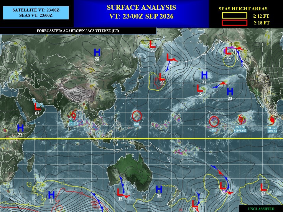 ILES SOEURS: Maurice/Réunion/Rodrigues/Agaléga/Tromelin: relevés & analyses climatologiques du 23/09/26