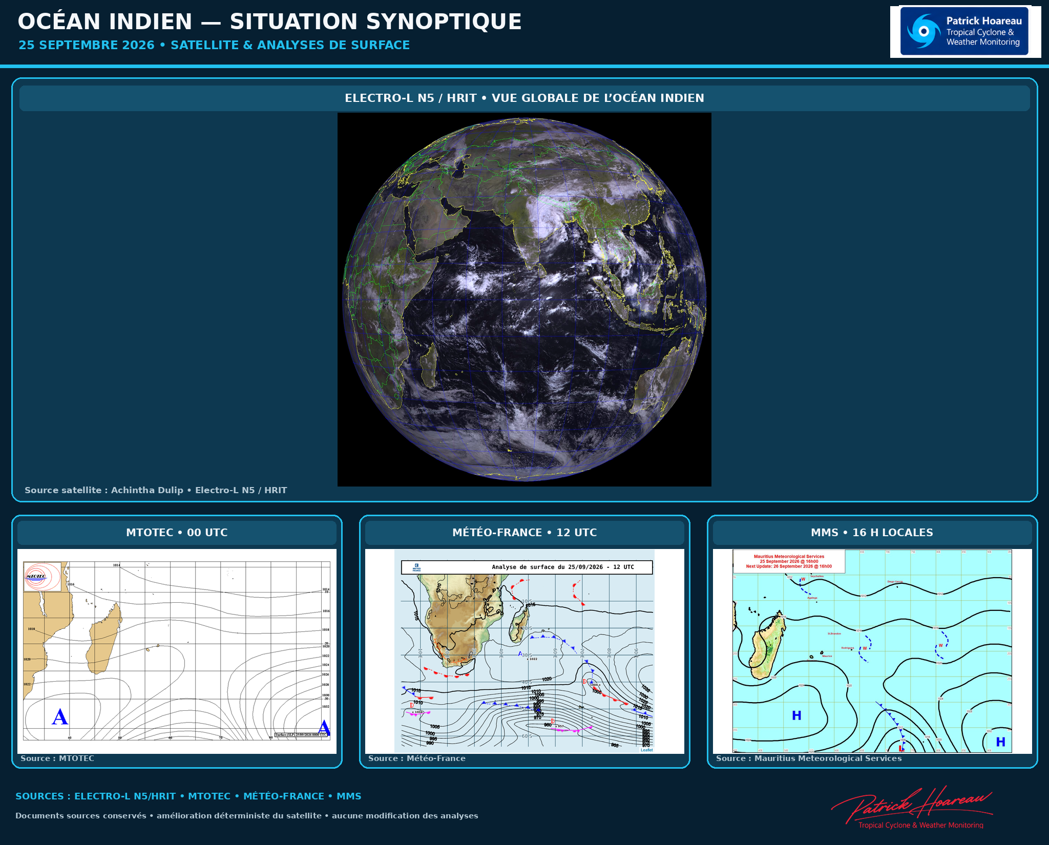 ILES SOEURS: Maurice/Réunion: le 25/09/26 : tendances météo des prochaines 36h 