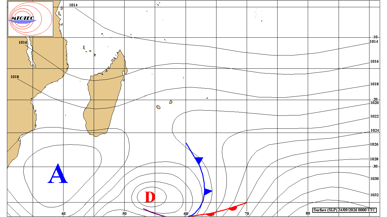ILES SOEURS: Maurice/Réunion/Rodrigues/Agaléga/Tromelin: relevés & analyses climatologiques du 24/09/26