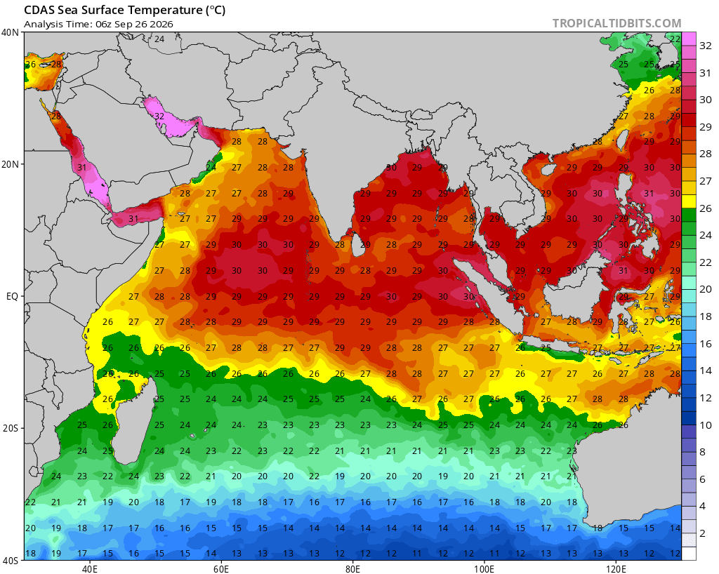ILES SOEURS: Maurice/Réunion/Rodrigues/Agaléga/Tromelin: relevés & analyses climatologiques du 26/09/26