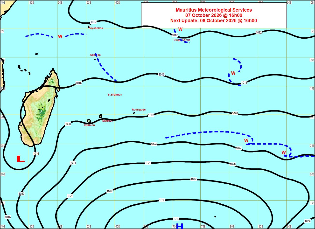 ILES SOEURS: Maurice/Réunion/Rodrigues/Agaléga/Tromelin: relevés & analyses climatologiques du 07/10/26