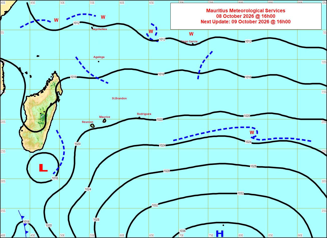 ILES SOEURS: Maurice/Réunion/Rodrigues/Agaléga/Tromelin: relevés & analyses climatologiques du 08/10/26
