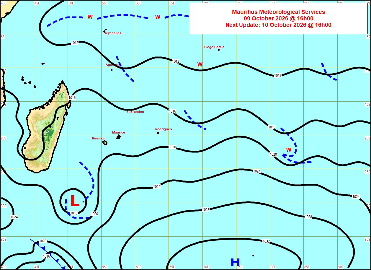 ILES SOEURS: Maurice/Réunion/Rodrigues/Agaléga/Tromelin: relevés & analyses climatologiques du 09/10/26