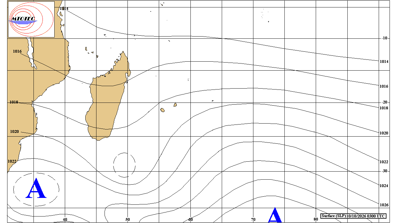 ILES SOEURS: Maurice/Réunion/Rodrigues/Agaléga/Tromelin: relevés & analyses climatologiques du 10/10/26