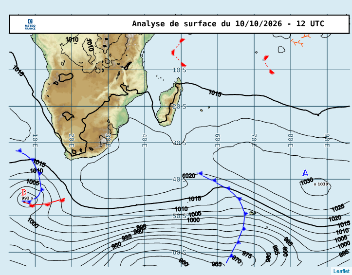 ILES SOEURS: Maurice/Réunion/Rodrigues/Agaléga/Tromelin: relevés & analyses climatologiques du 10/10/26