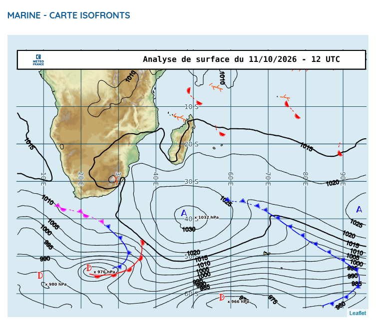 ILES SOEURS: Maurice/Réunion/Rodrigues/Agaléga/Tromelin: relevés & analyses climatologiques du 11/10/26
