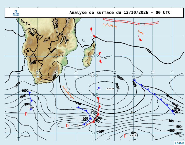 ILES SOEURS: Maurice/Réunion/Rodrigues/Agaléga/Tromelin: relevés & analyses climatologiques du 12/10/26