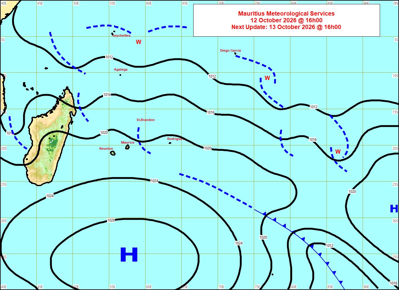 ILES SOEURS: Maurice/Réunion/Rodrigues/Agaléga/Tromelin: relevés & analyses climatologiques du 12/10/26