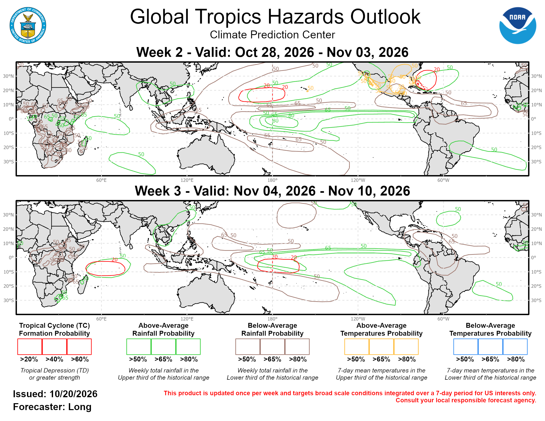 3 Week Tropical Cyclone Formation Probability//10/20/26