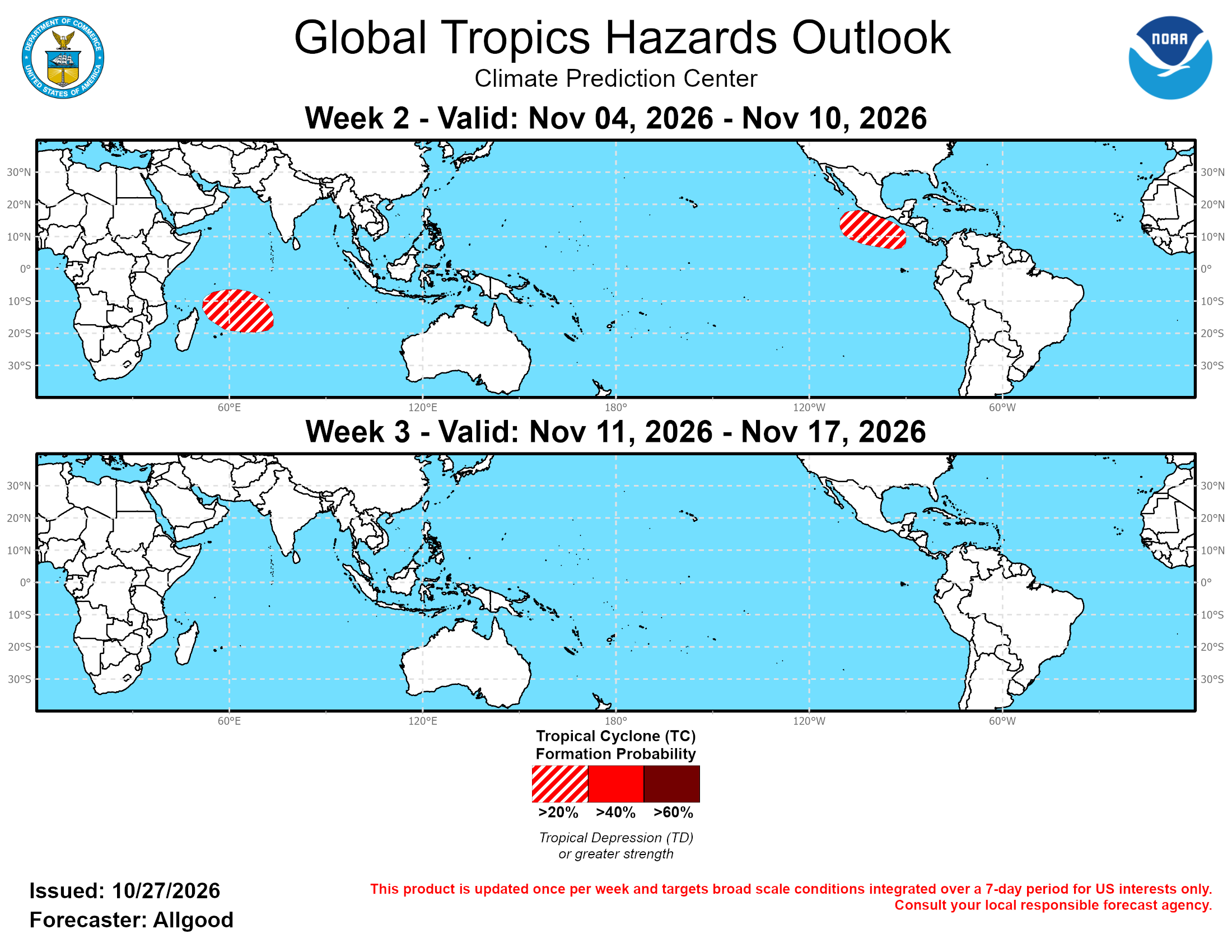3 Week Tropical Cyclone Formation Probability//10/27/26
