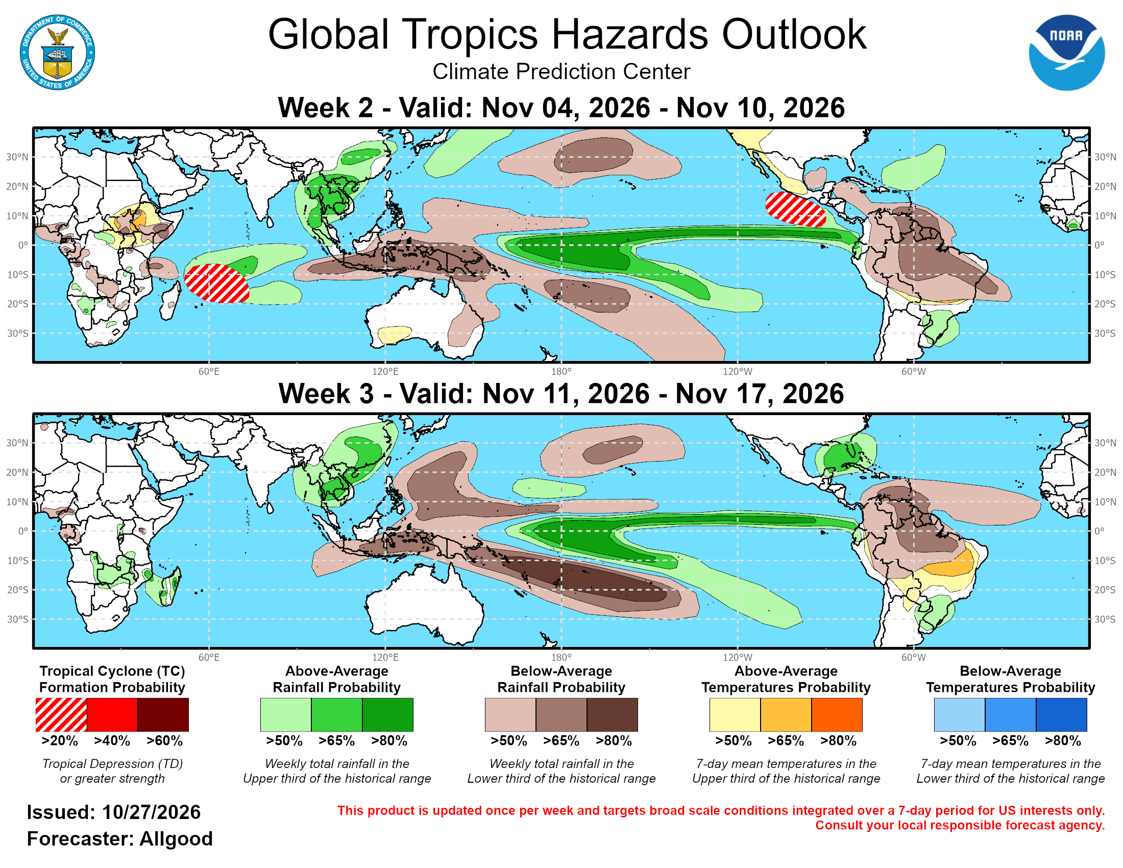 3 Week Tropical Cyclone Formation Probability//10/27/26