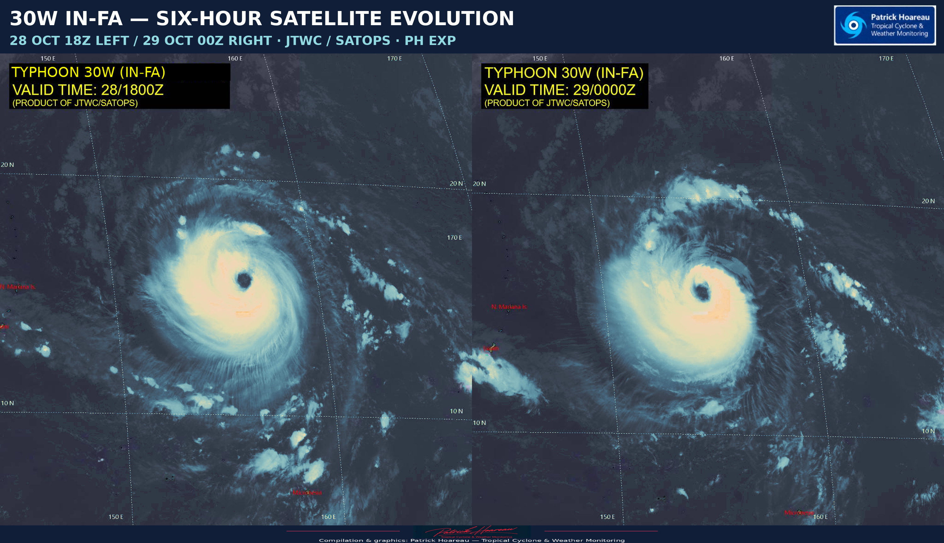 10/29/26 0300 UTC : Typhoon 30W(In-fa) : Northern Mariana islands approach, then a complex westward pivot