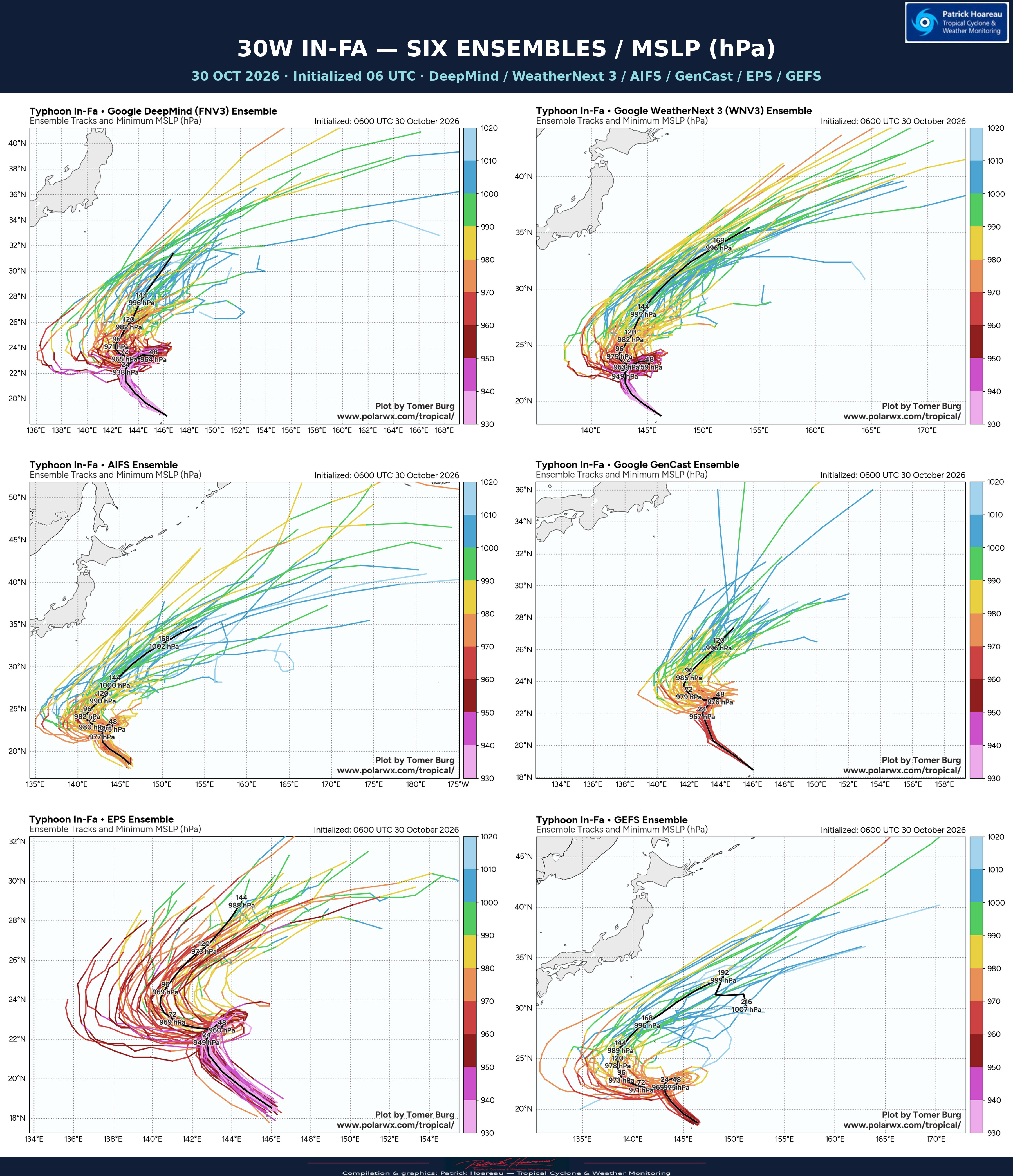 10/30/26 1500 UTC : Typhoon 30W (IN-FA) CAT 4, a robust quasi-annular core, a complex loop ahead and gradual weakening
