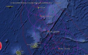 Le cyclone intense CILIDA se rapproche lentement de Maurice