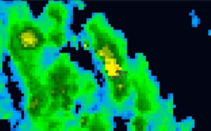 Rodrigues: grosses averses orageuses hier soir à Plaine Corail