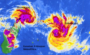 Cyclone tropical FUNANI: passage prévu à 220km de Rodrigues en fin de nuit prochaine