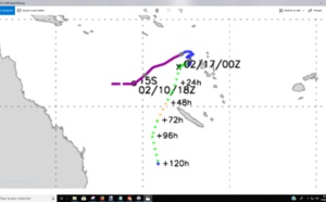 13h30 Nouvelle Calédonie: OMA va commencer à se déplacer(enfin) lentement vers le sud sud-ouest en s'intensifiant graduellement