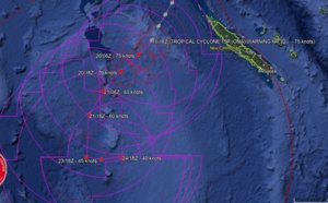 21UTC: cyclone OMA(15P) Category 1 US, no longer expected to intensify