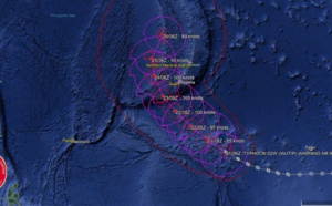 09UTC: Typhoon WUTIP(02W) forecast to reach Category 3 US in 36hours while approaching Guam