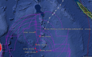 09UTC: cyclone OMA(15P): forecast to dissipate(below 35knots) in 4 days