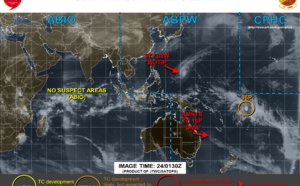 04UTC: South Pacific: Invest 95P north of Pago Pago may develop within 24hours