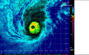 21UTC: Typhoon WUTIP(02W) ,Category 3 US, stronger once again away from any land